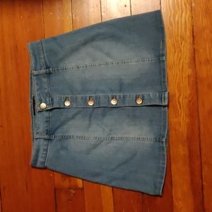 Denim a-line mini skirt